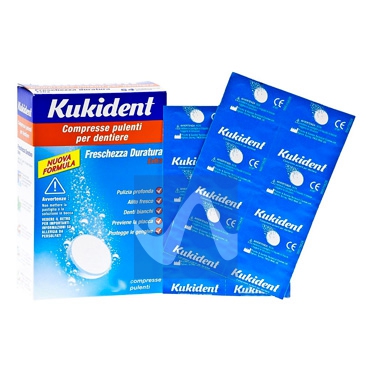 Kukident Linea Protesi Dentali Cleanser Fresh 54 Compresse Pulenti per Dentiere