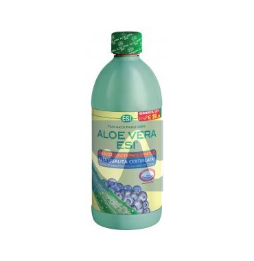 Esi Linea Depurazione e Benessere Aloe Vera Puro Succo Gusto Mirtillo 1000 ml