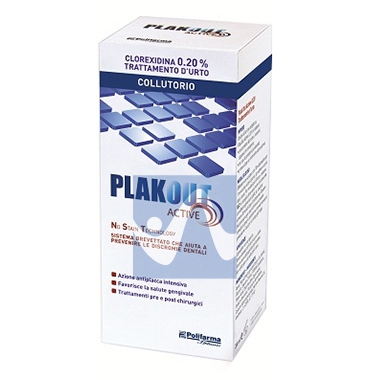 Polifarma Linea Igiene Dentale Quotidiana Plakout Active 0,20 Colluttorio 200 ml