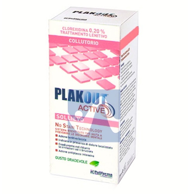 Polifarma Linea Igiene Dentale Plakout Active Sollievo 0,20 Colluttorio 200 ml