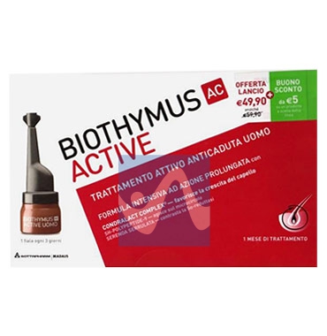 Rottapharm Linea Biothymus AC Active Trattamento Anticaduta Uomo 10 Fiale