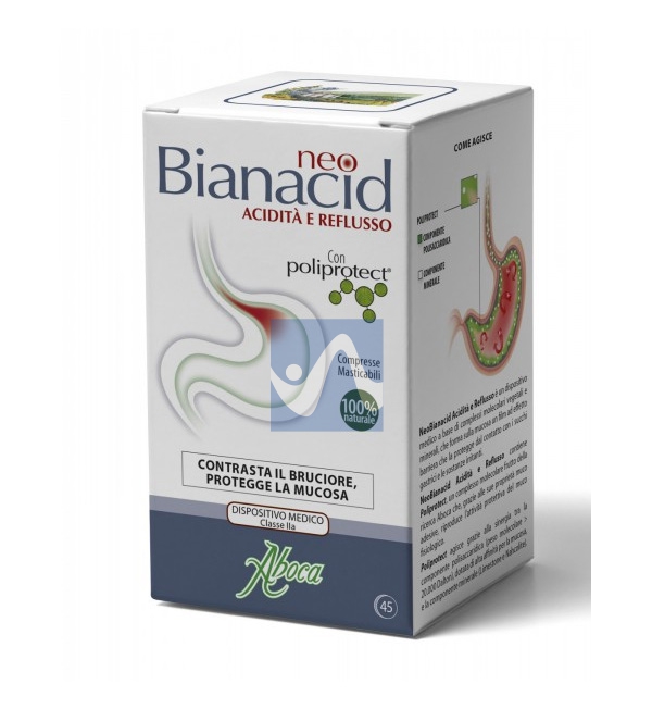 Aboca Linea Apparato Gastroenterico neo Bianacid Integratore 45 Compresse
