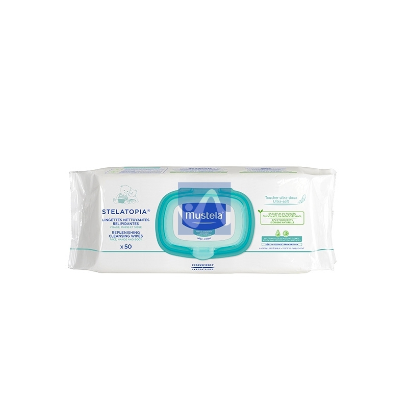 Mustela Linea Stelatopia Atopia 50 Salviette Detergenti Delicate Viso e Corpo