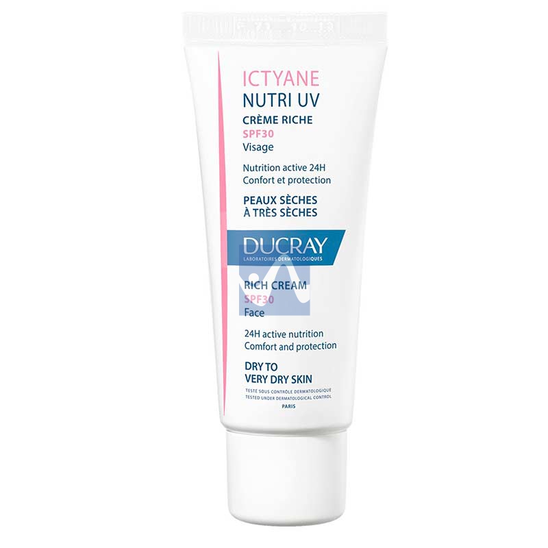 Ducray Linea Disidratazione Ictyane Nutri UV Crema Viso Pelli Molto Secche 40 ml