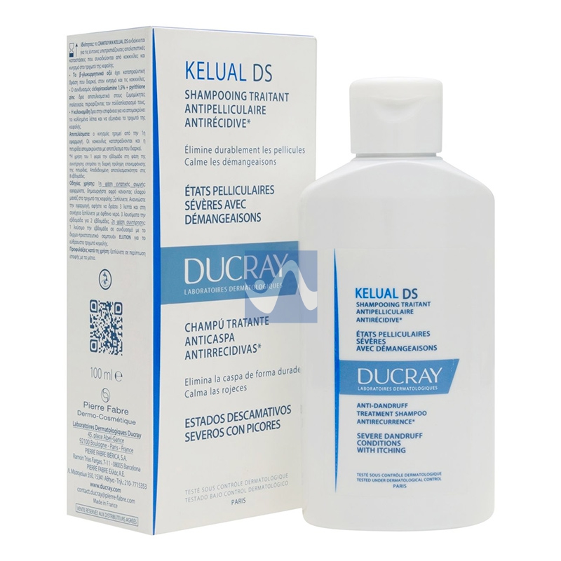 Ducray Linea Riequilibrante Kelual DS Shampoo Trattamento Forfora Grassa 100 ml
